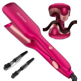 Hair Waver Iron Wand Hair Crimper Hair Waver Barrel Curling Iron 1 Inch PTC Heater Auto Shut-Off Adjustable Easy Shap Long Lasting Heat Dual Volt