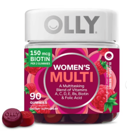 OLLY Women's Daily Multivitamin Gummy, Berry Flavor, 90 Ct