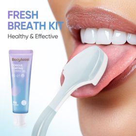 Bodyaccel Tongue cleansing gel tongue gel and Tongue brush Tongue coating clean Fresh breath Plant extraction formula no preservatives Qinshuang