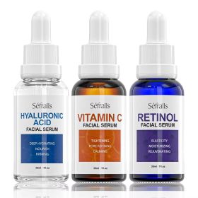 Sefralls Facial Serum Set Wholesale Hyaluronic Acid Retinol Vitamin C Moisturizing Nourishing Skin Care Face Serums (Option: 3pcs 1set)